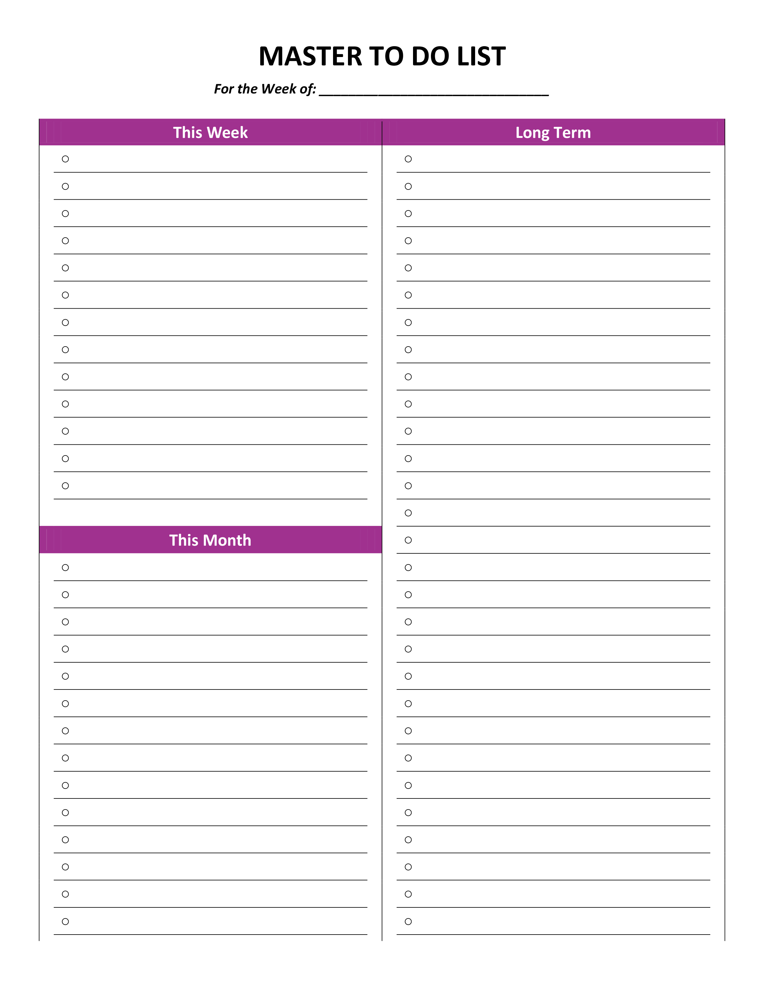 purple-to-do-list-templates In Blank To Do List Template