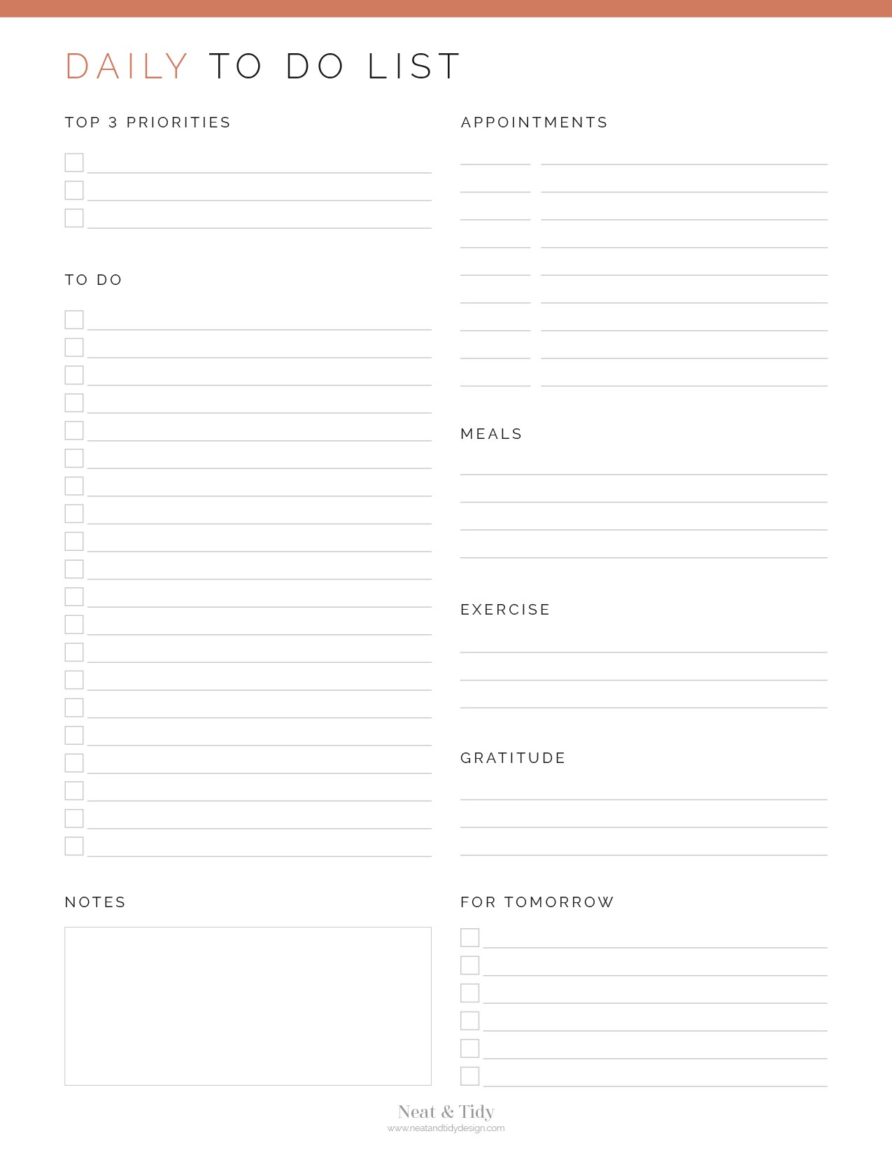 Daily-To-Do-List planner page